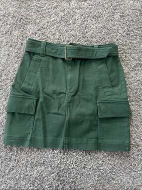 NWT LOFT Green Utility Skirt with Belt